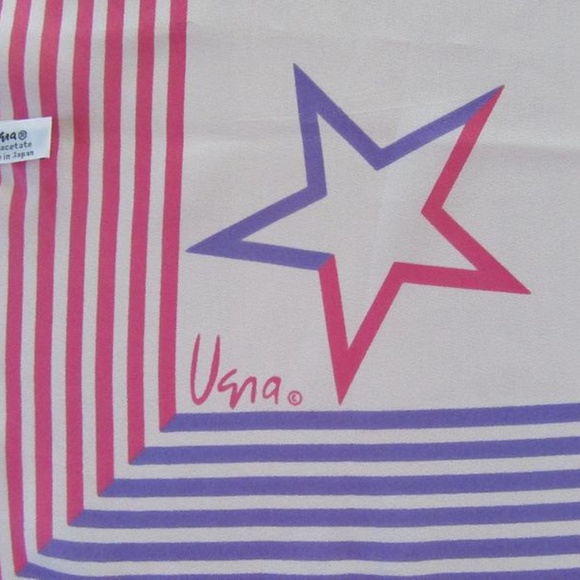 White, pink & purple stars & stripes neck scarf - Picture 4 of 5
